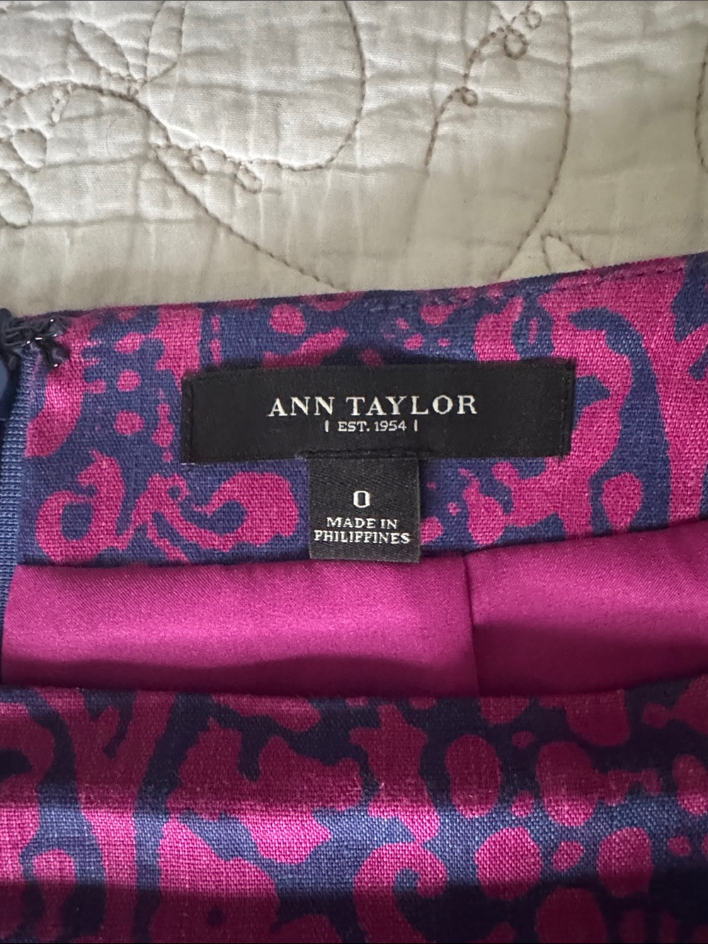 Ann Taylor Fuchsia and Deep Purple Paisley Pencil Skirt - Picture 2 of 3
